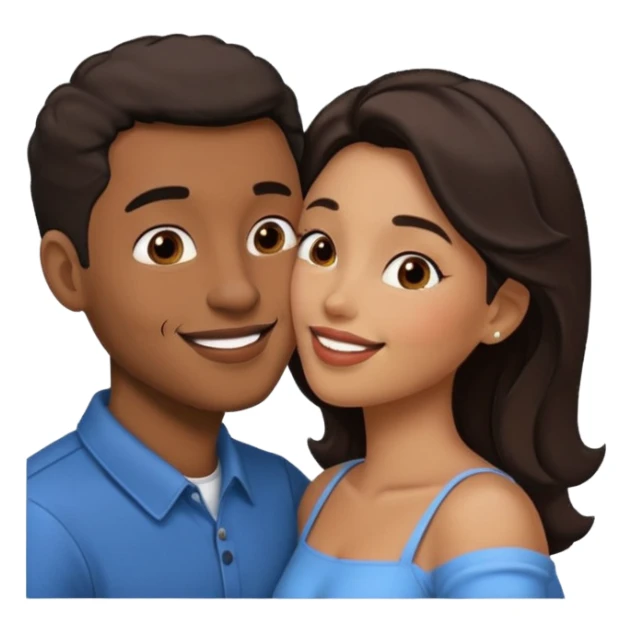 A man and a woman kissing, framed on a television screen sticker