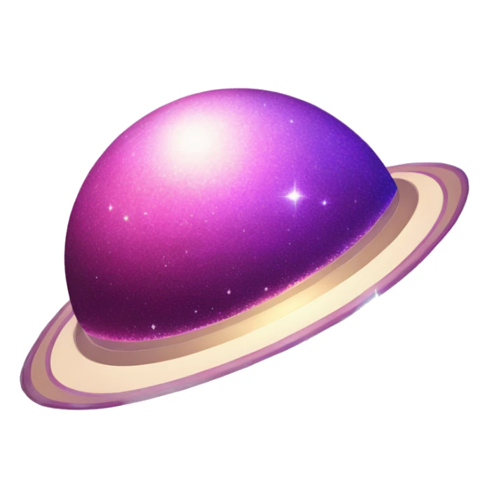 sparkly glittery blue purple and pink glitter planet with white saturn ring sticker