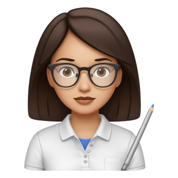 architect woman light skinned dark brown hair in WHITE POLO sticker