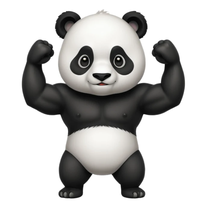 I want something like floppy bird but panda with muscles sticker