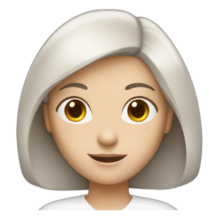 White woman with dark brown hair holding a book sticker