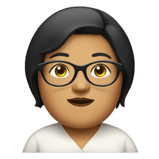 Fat lady with a black bob and glasses  sticker