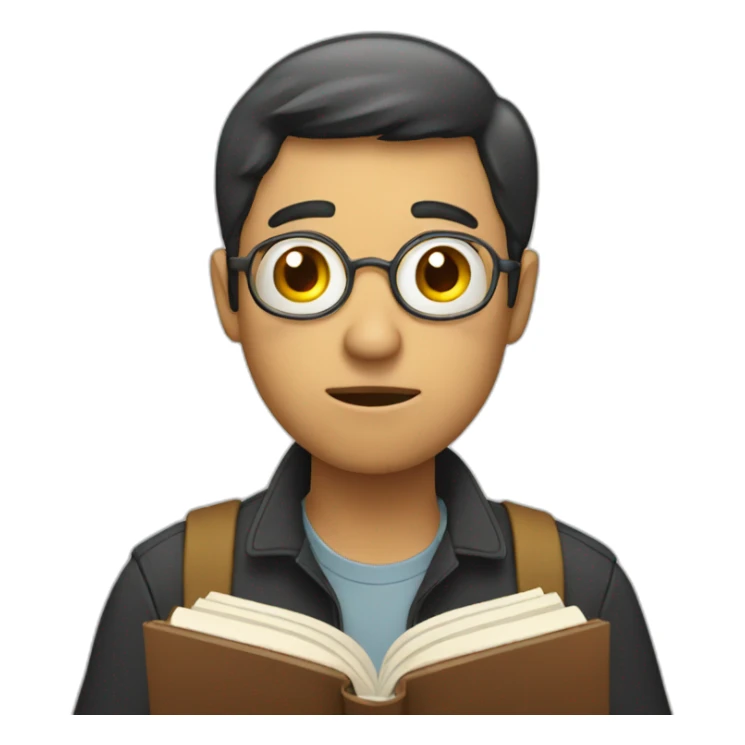 A PERSON HOLDING A BOOK AND LOOK CONFUSED sticker