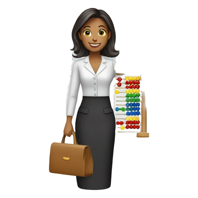 female accountant holding abacus sticker