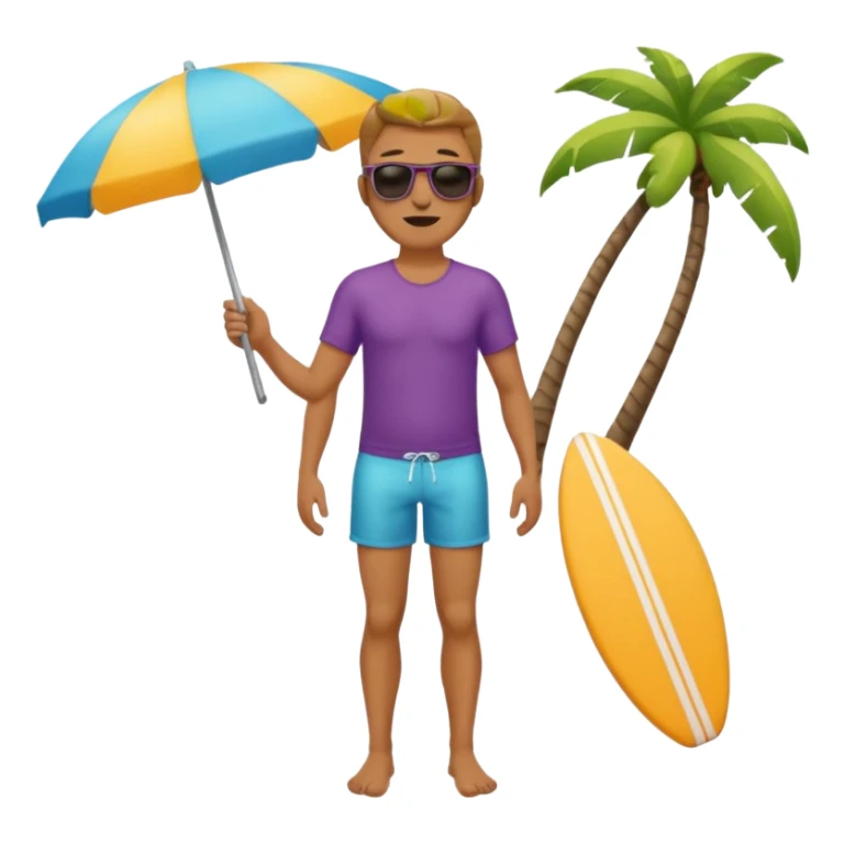 man fullbody with sunglasses and beachwear sticker