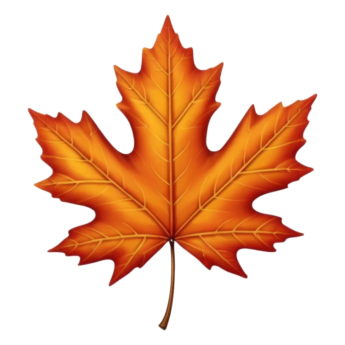realistic single maple leaf, vibrant autumn colors, isolated on white background, high detail, soft natural lighting, no text, no watermark --ar 1:1 --v 6
 sticker