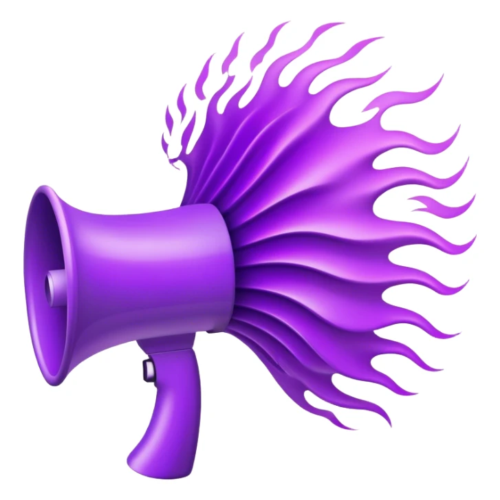 a megaphone with purple sound waves from it sticker