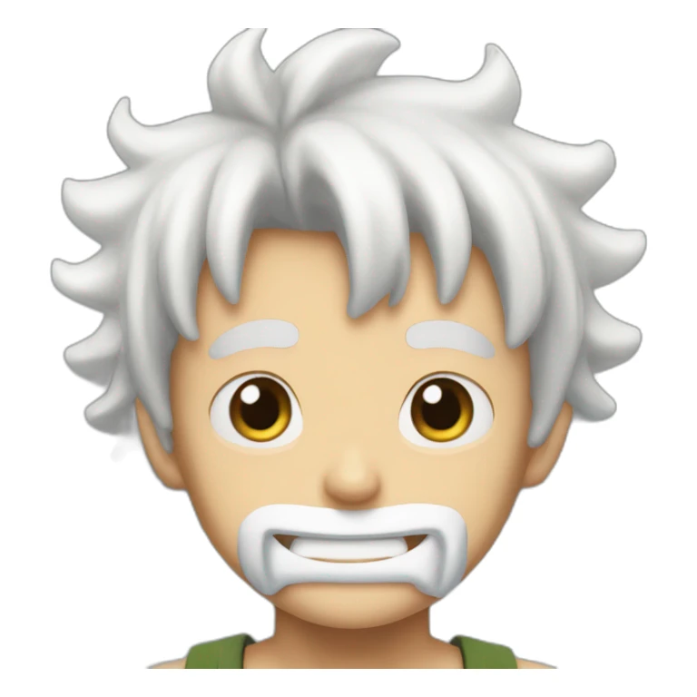 luffy white curly hair sticker