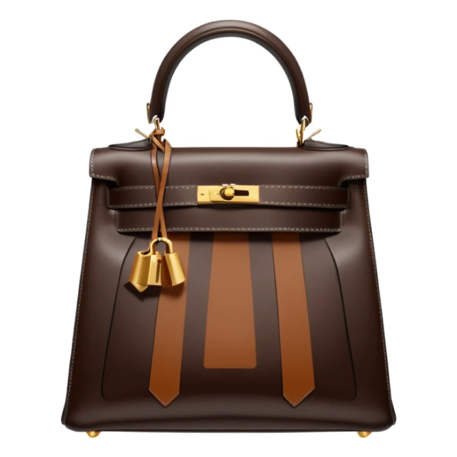 hermes kelly deep chocolate brown color bag sticker