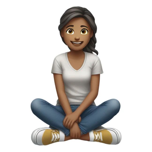 sitting girl in outdoor setting sticker