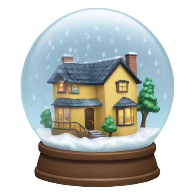 snow globe, house, rainy, storm, 4k, no background sticker