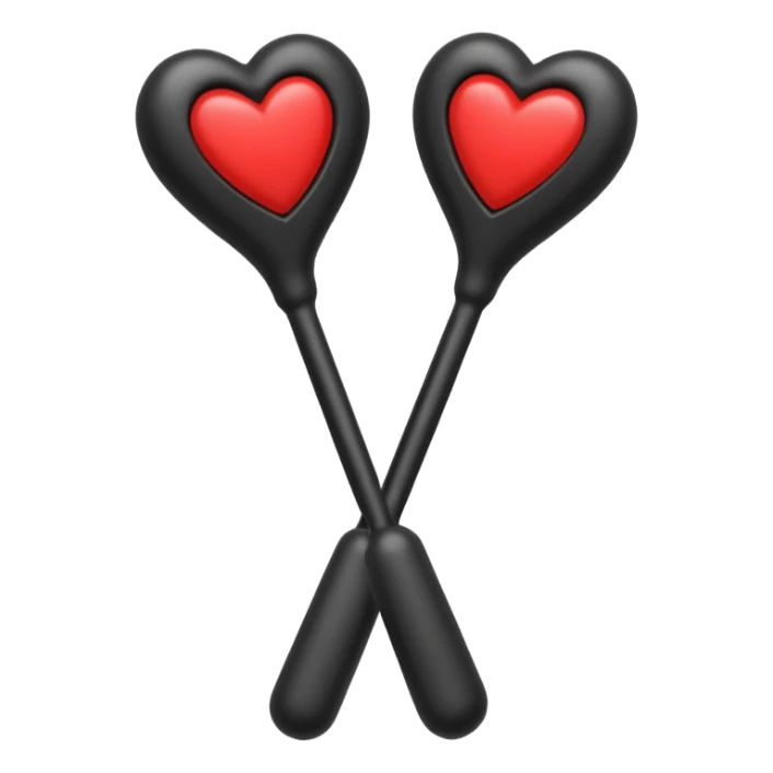 two black massage wands with a heart centred above them sticker
