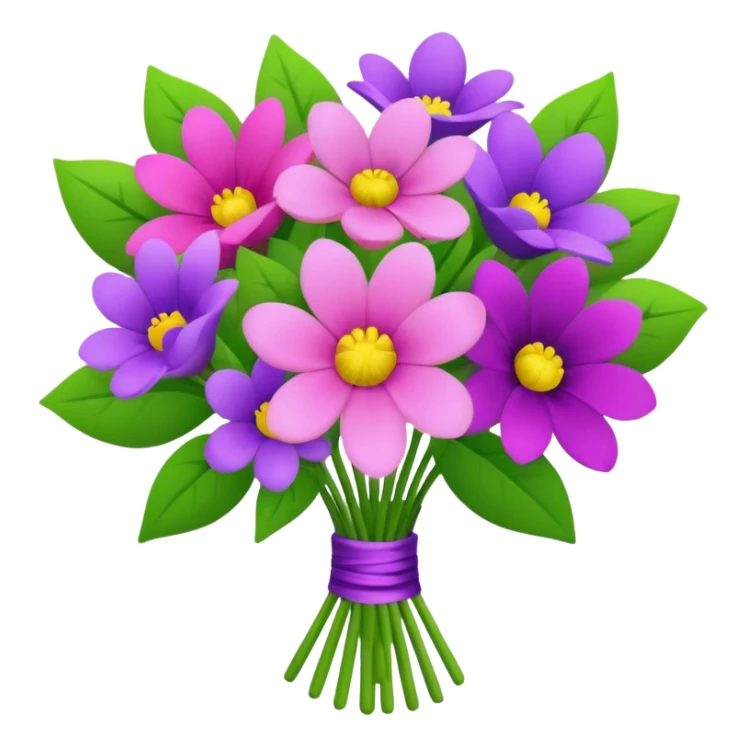Bouquet of pink, purple, and green flowers sticker
