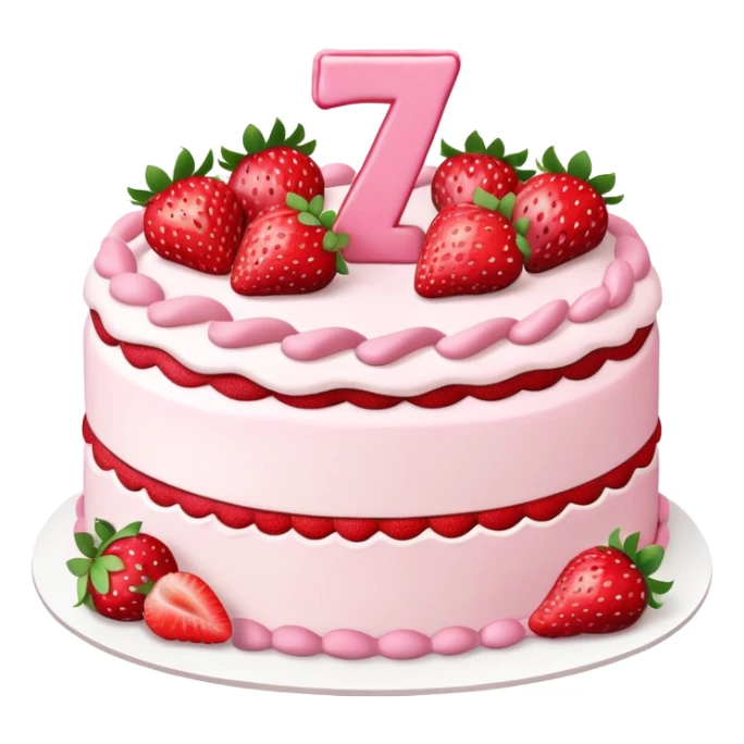 Pink strawberry birthday cake with “27” on it  sticker