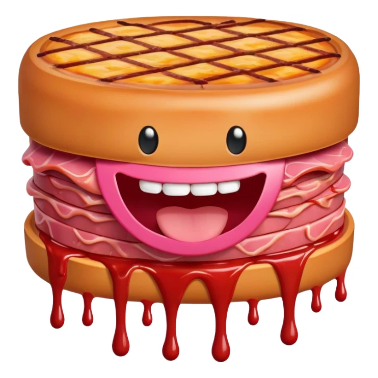  SPAM meat melted pink dripping sauce happy face sticker