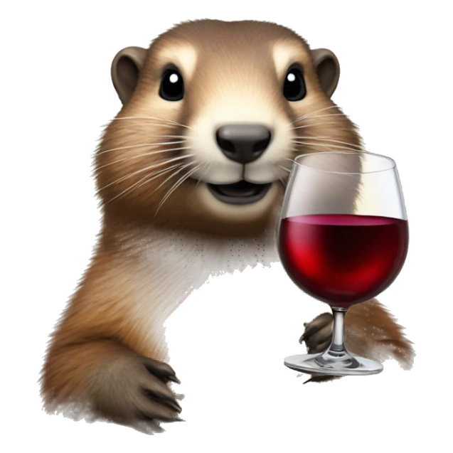 Marmot with wine glass  sticker