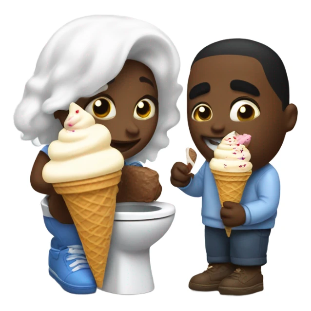 Skibitty toilet eating ice cream with diddy sticker