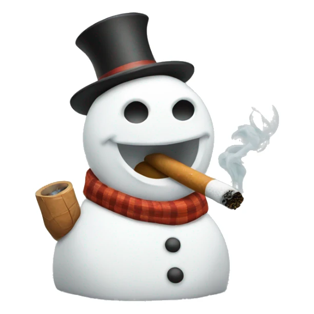 Snowman smoking  sticker