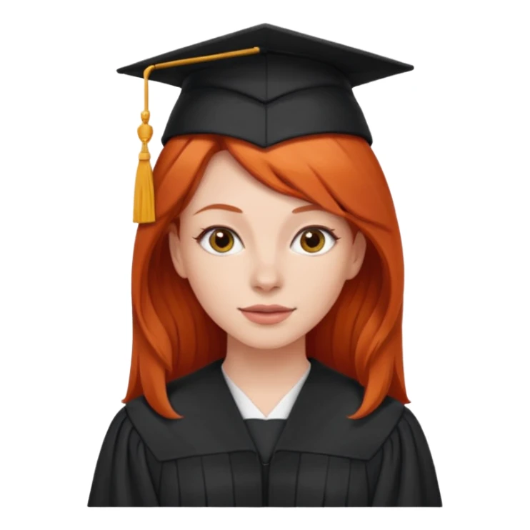 red headed woman with a school in the background sticker