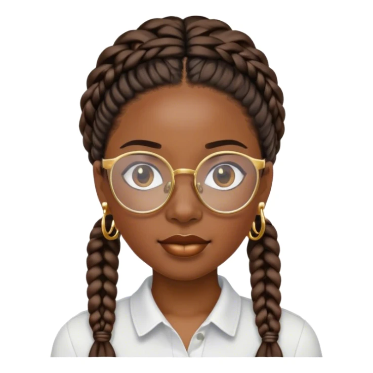black girl with braids and glasses and good earrings  sticker