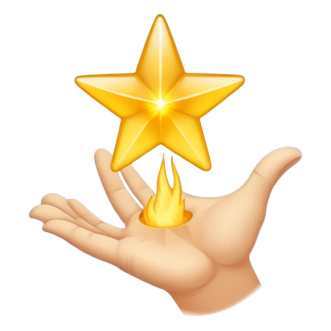 Eine schenkende Hand,  aus der Handfläche fliegt Eine Sternschnuppe sticker