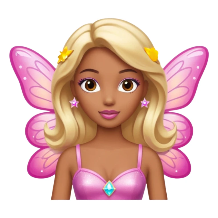 brown skin blonde barbie fairy  dust sticker