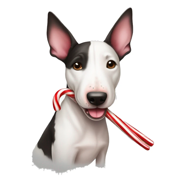 bull terrier and candy cane sticker