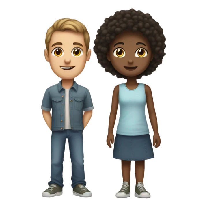 Tall guy brother and short girl sister sticker