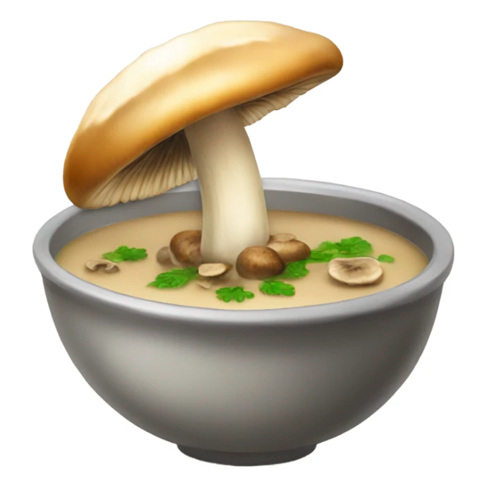 Mushroom soup with a sautéed mushroom on top  sticker