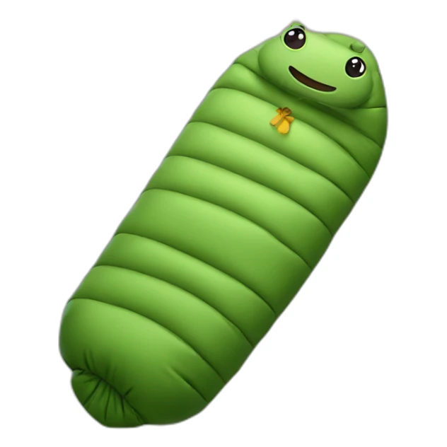 Person in Sleeping bag looks like caterpillar sticker