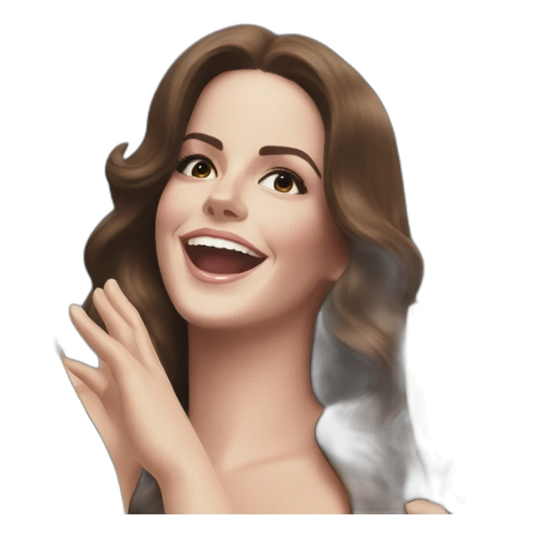 Lana del Rey cheering up with champagne over head sticker