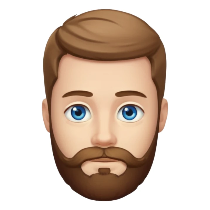 meme of a bearded boy blue eyes sticker