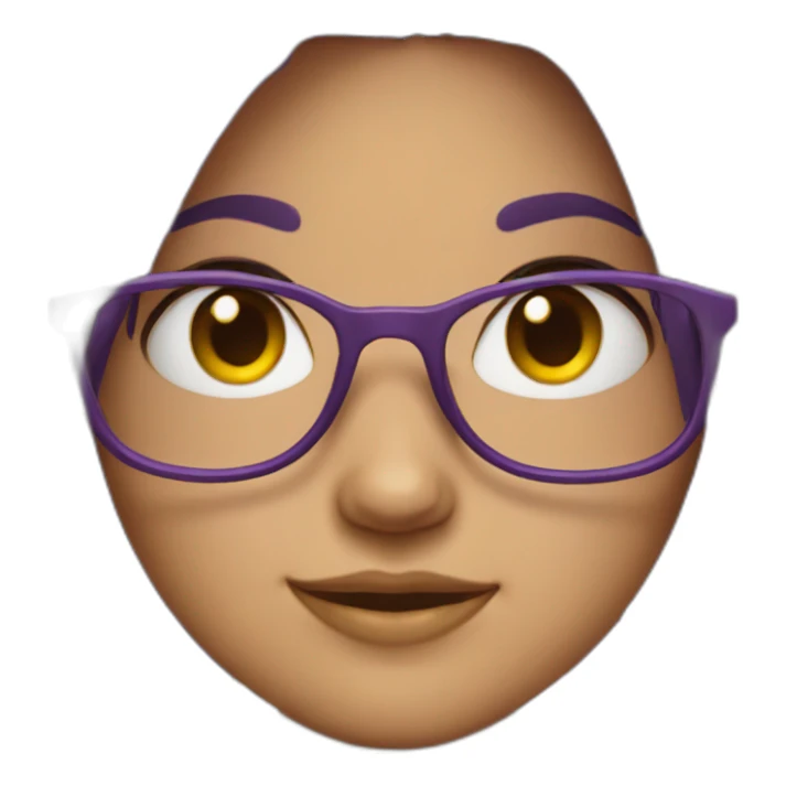 A purple haired girl with glasses sticker