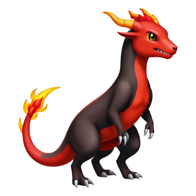 Houndoom-Charmeleon-Fakémon-hybrid-creature (full body)  sticker