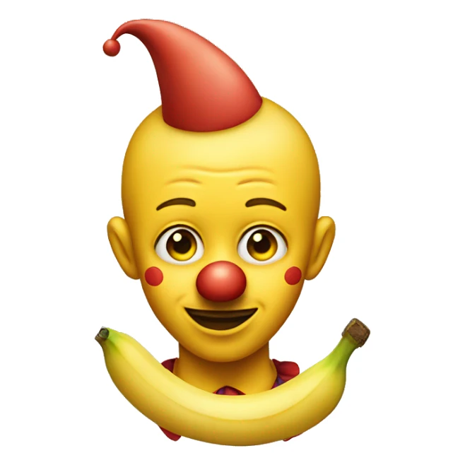 clown with a banana in its ear sticker