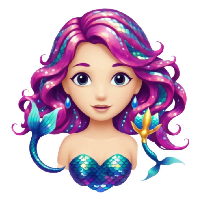 Glitter mermaid sticker