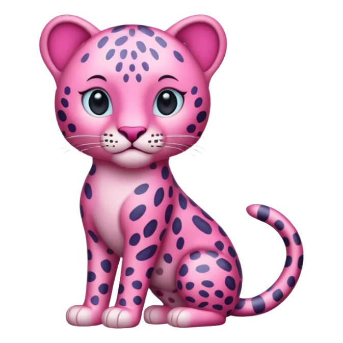 Emoji leopardo rosa cuerpo entero sticker