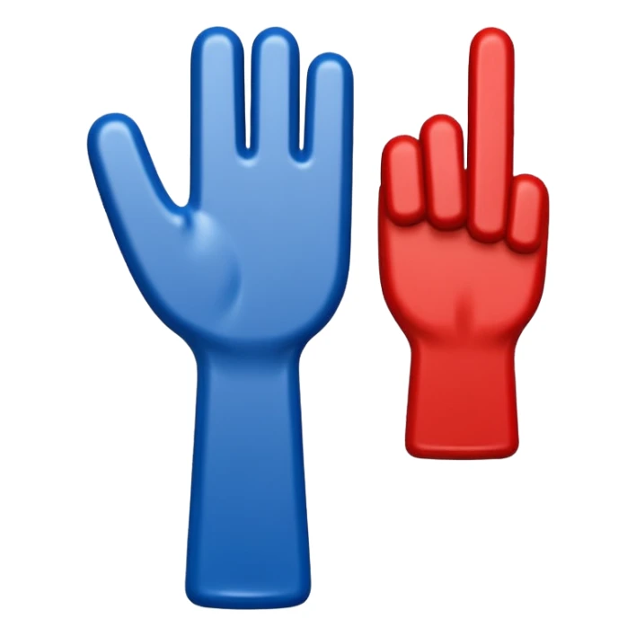 giant foam finger blue (#00A3E0) and red (#F9423A) sticker