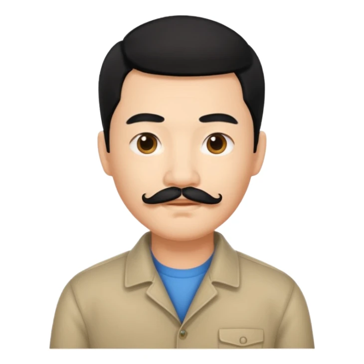 chinese guy w,th black hair and mustache sticker
