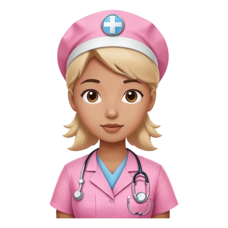 cute girl nurse in pink scrubs sticker