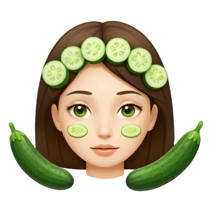 🧖‍♀️ girl with cucumber pieces over eyes relaxing  sticker