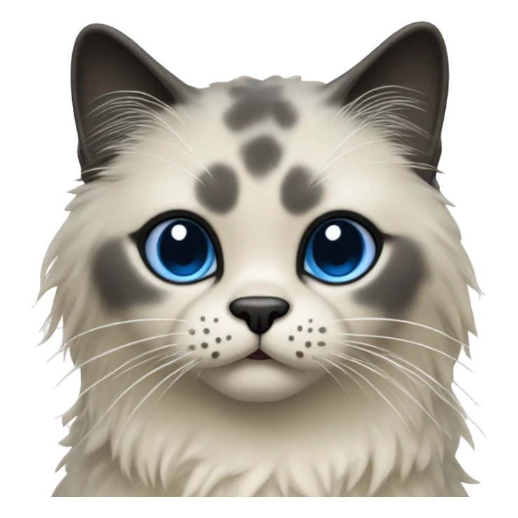 Seal point rag doll cat with dark face and blue eyes sticker
