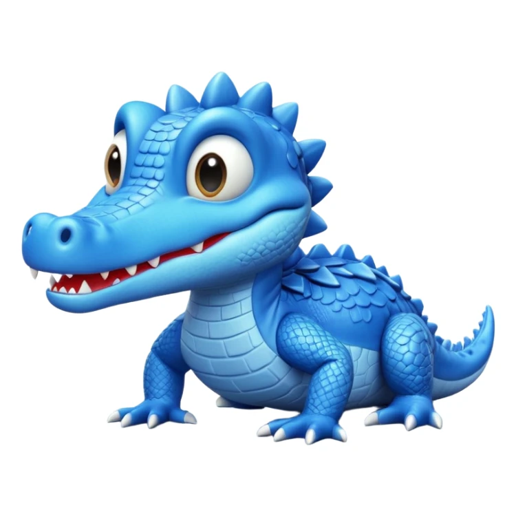 "A stylized, high-detail 3D render of a small, cute blue crocodile from Disney Dreamlight Valley. " sticker