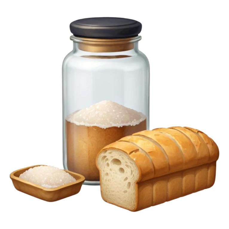 a one victorian bottle of salt and a loaf of bread sticker