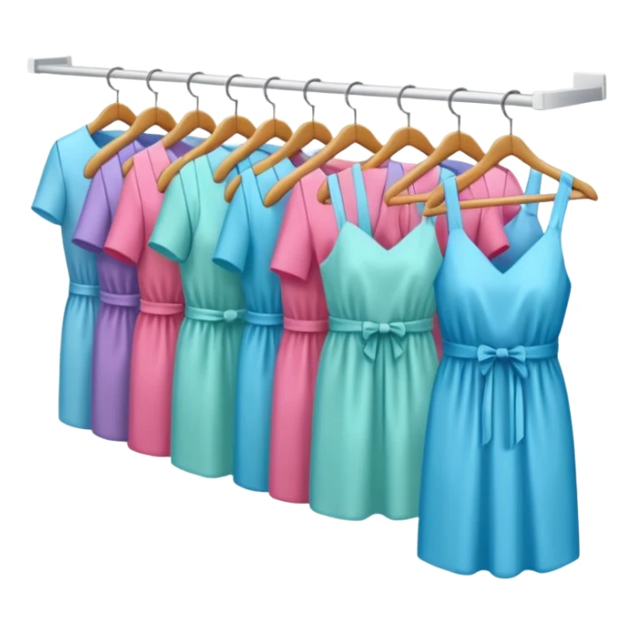 Clothing Store – racks of folded shirts and hanging dresses.

 sticker
