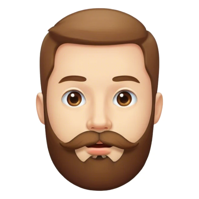 a man with a round beard around his mouth sticker