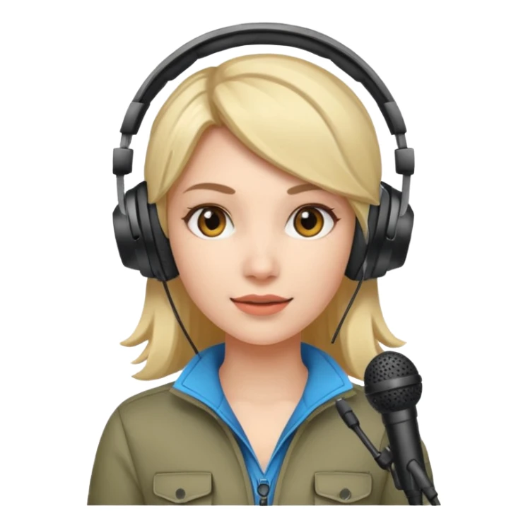woman with gaming headset mic sticker