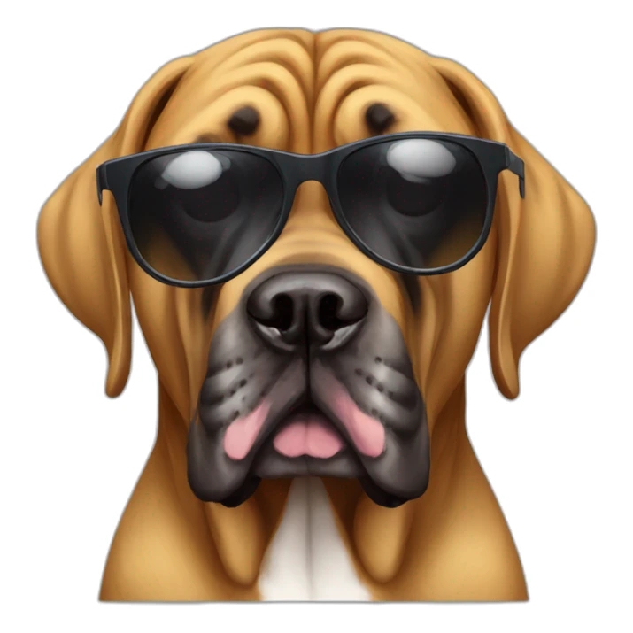 italian mastiff dog with sunglasses sticker