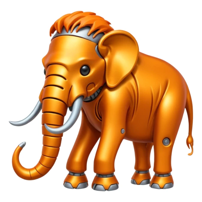 Little completely orange mammouth cyborg sticker