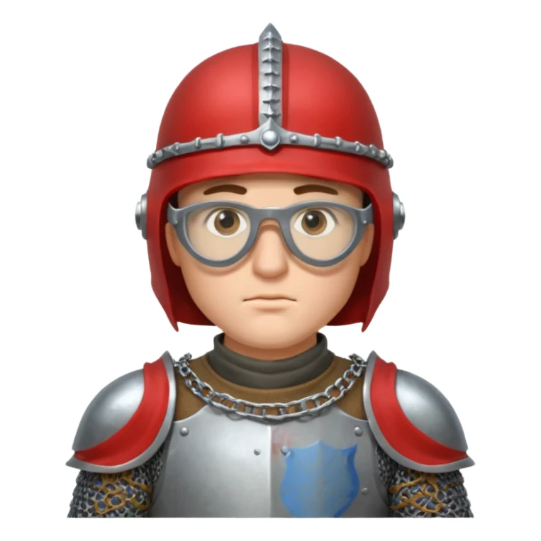 Male knight adjusting glasses — serious focus. sticker